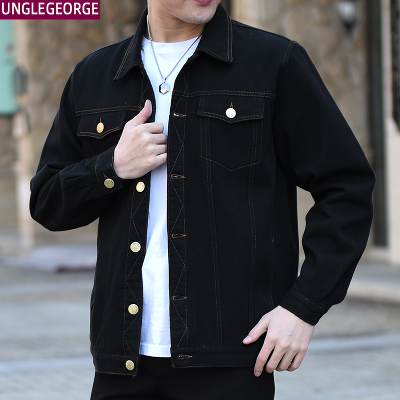 Men's Denim Jacket, Middle-Aged Workwear Coat, Thick Style, Dad's Large Size, Loose Denim Jacket, All-Cotton Workwear Top