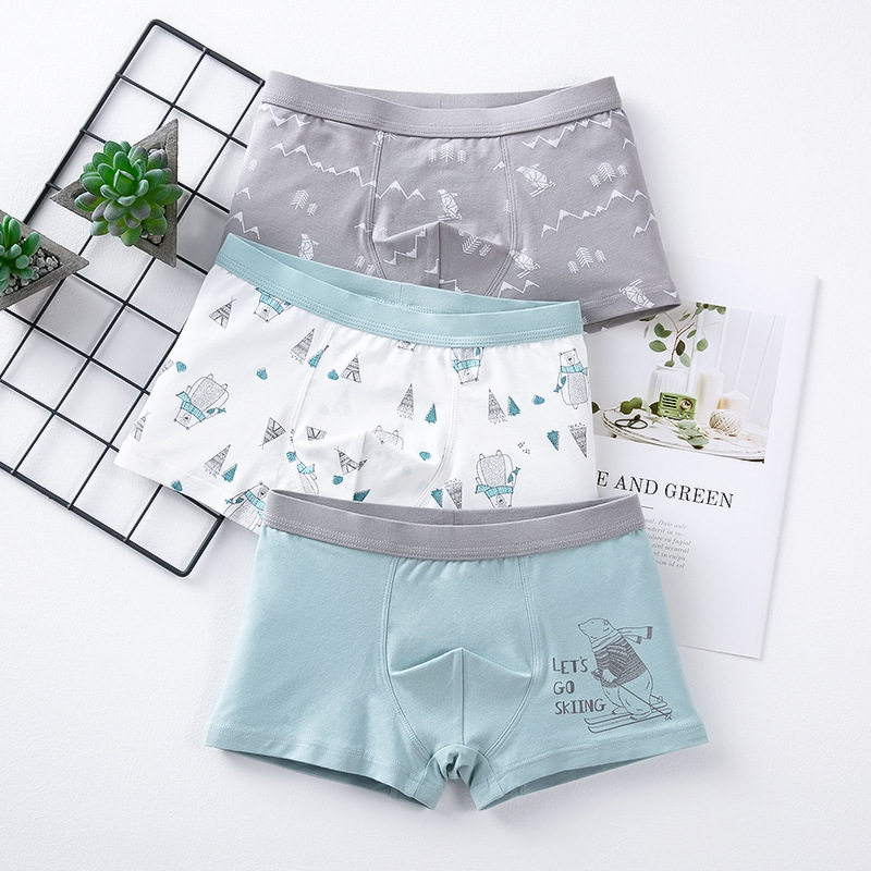 Boy Pants Children Pure Cotton 50 Four-corner Pants Boy Four-corner Shorts CUHK Boy Triangle Briefs Child Cartoon