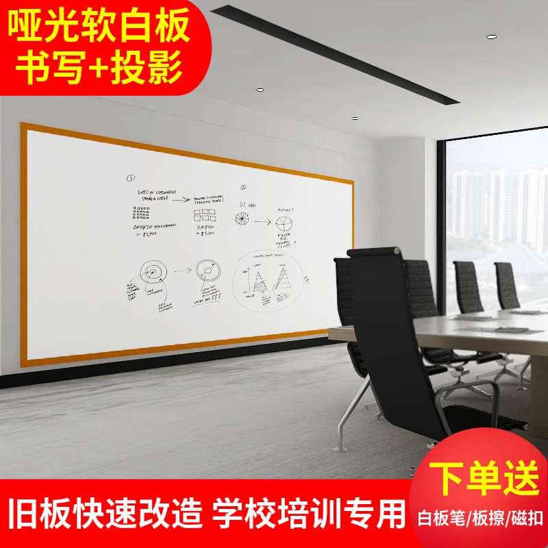 Magnetic Matt Soft Whiteboard Wall Sticker Erasable Write Projection Children Home Graffiti Teaching Training Old Board Renovation