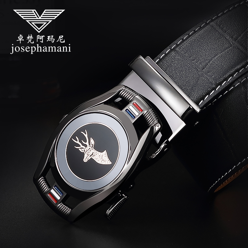 2021 new Chapo Van Manny men's leather belt leather pure cow leather upscale luxury automatic buckle belt tide