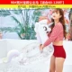 Flamingo bơi vòng dành cho người lớn bơm hơi dày lên nước gắn kết dễ thương kỳ lân lưới màu đỏ tình yêu cộng với nữ - Cao su nổi