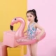 Flamingo bơi vòng dành cho người lớn bơm hơi dày lên nước gắn kết dễ thương kỳ lân lưới màu đỏ tình yêu cộng với nữ - Cao su nổi