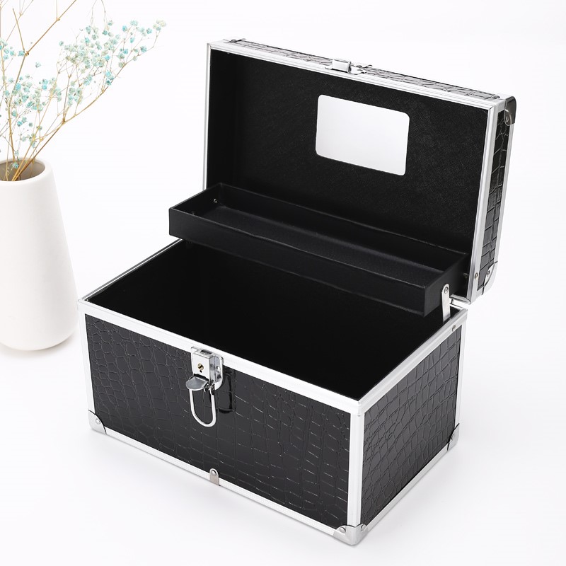 Makeup Beauty Beauty Industry Kit Portable Double Layer Portable Aluminum Case Massage Foot Bath Technician Hair Stylist Storage Box
