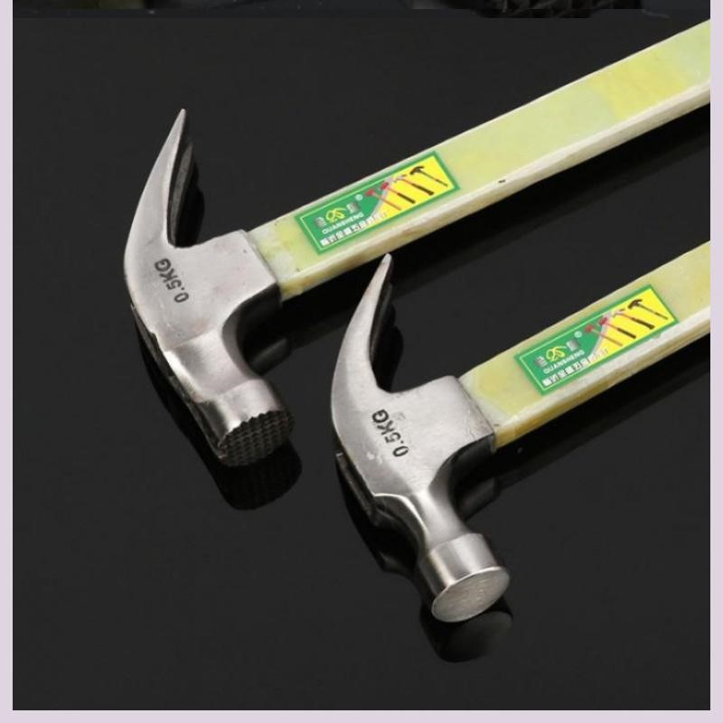 Woodworking special hammer ram Hammer Corner Hammer Square Head Special Steel Insulation Non-slip Electric Wood Handle Pure Steel Round Head Site Hammer Iron Hammer