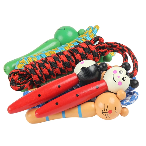 Детская мультяшная скакалка для детского сада, деревянная ручка с животными для раннего возраста для спортзала