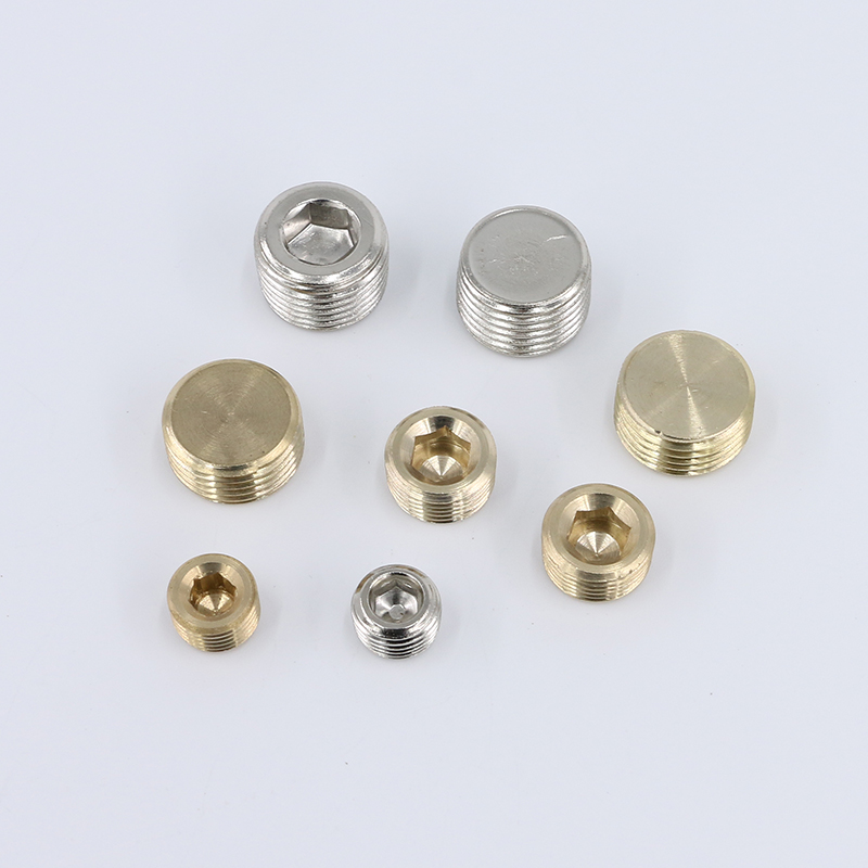 Copper inner hexagonal outer wire blocking plug stuffy head pipe plug screw plug pipe cap wire plug 2 minutes 4 minutes 6 minutes 1 inch solenoid valve confluence board