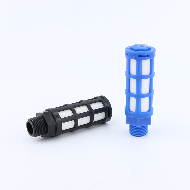 Pneumatic solenoid valve plastic silencers exhaust silencers black blue PSL2 3 4 6 points 1 inch mute