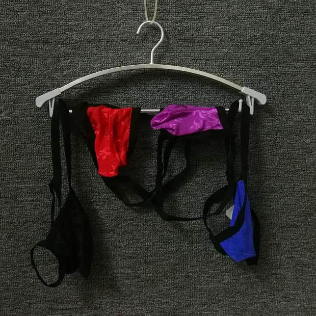 Fabric saves you screaming string lace T pants men's Big Bag Men's sex thong