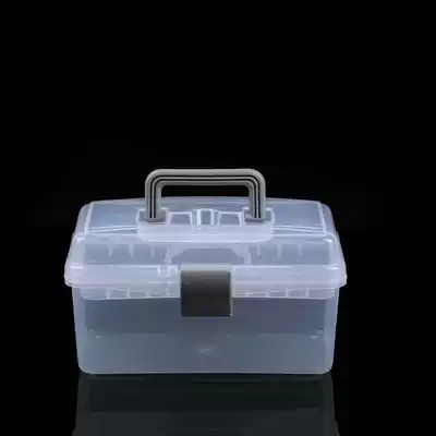 Toolbox household hardware screws tool box plastic storage box parts double transparent nail box sorting box