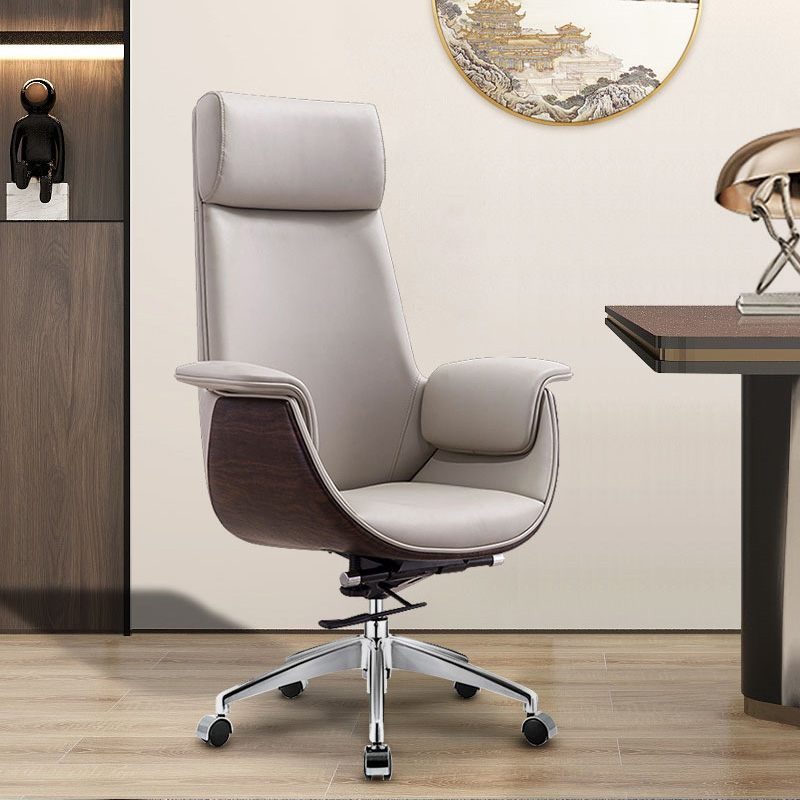 Boss Chair Office Chair Genuine Leather Swivel Chair Computer Chair Home Conference Desk Chair Comfort Upscale Large Class Chair