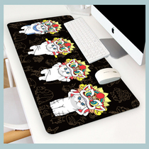 National tide cartoon Kung Fu cat cute mouse pad oversized boys and girls game office computer keyboard pad Pikachu