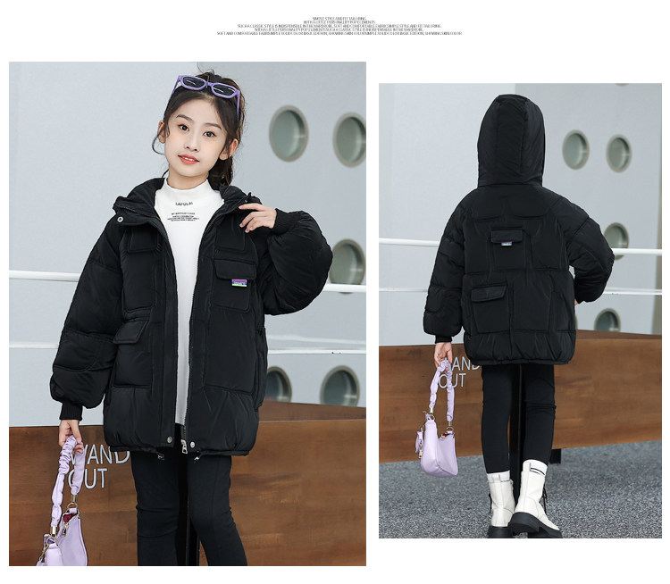 女童羽绒棉服冬季2024新款大童女孩免洗棉衣加绒加厚儿童冬装外套详情13