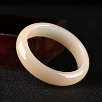 Wangfu real jade bracelet natural Hetian lotus root powder violet light smoke purple ice seed female girl mother style