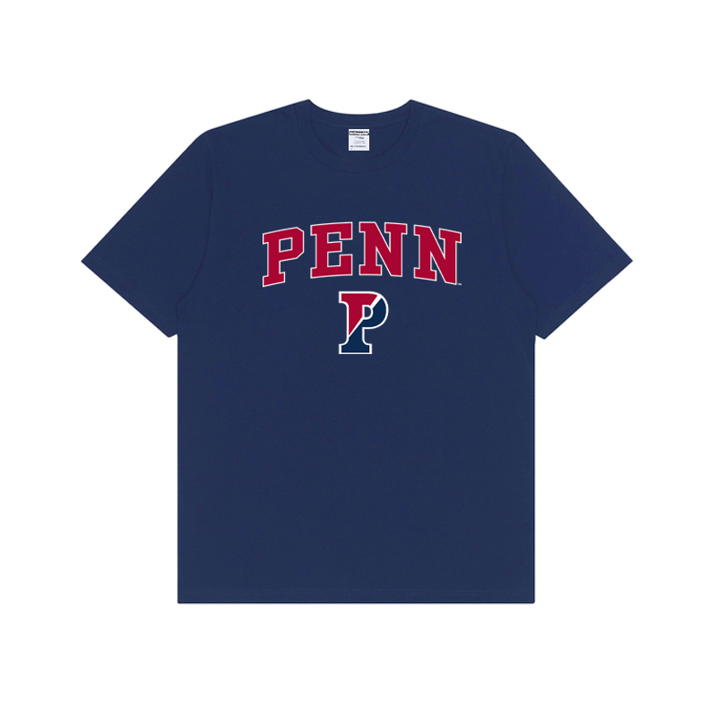 Summer Pure Cotton University of Pennsylvania Upenn Short-Sleeved School Uniform Casual Loose Letter ins Cultural Shirt T-Shirt