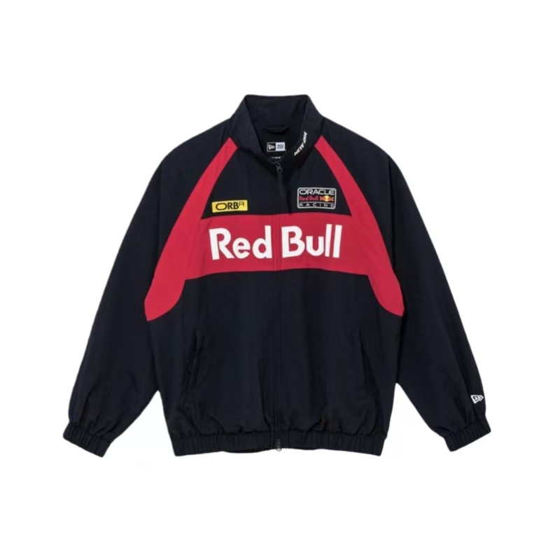 Red Bull X New Era Red Bull Collaboration, Same Style as Lu Han, Color-Blocked Unisex Stand-Up Collar Cardigan Jacket