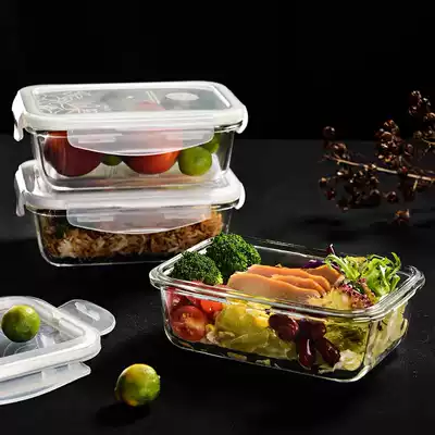 Puye separation glass crisper microwave oven lunch box rectangular round heat-resistant glass sealed fruit fresh Bowl