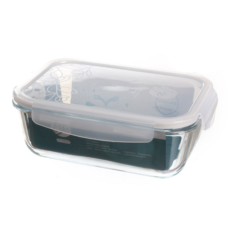 Puye No 1700ML rectangular heat-resistant glass preservation box Microwave oven special lunch box Lunch box salad plate