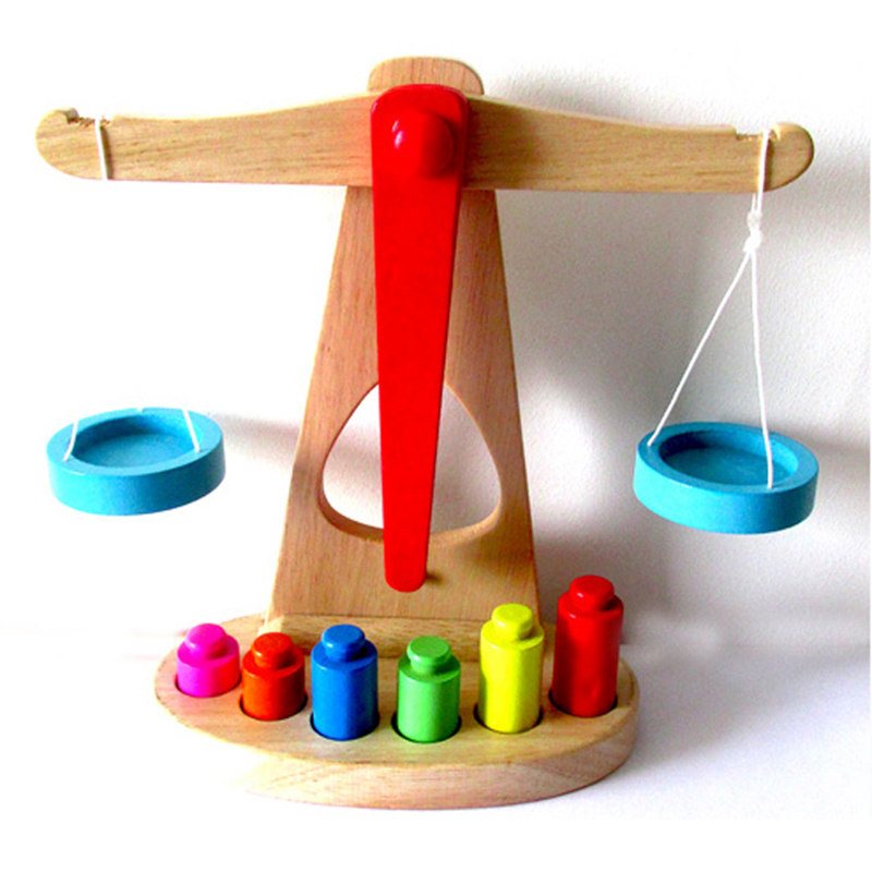 Wooden balance toy Children's educational early education balance weight cognitive Montessori teaching aids 1-2-3 years old