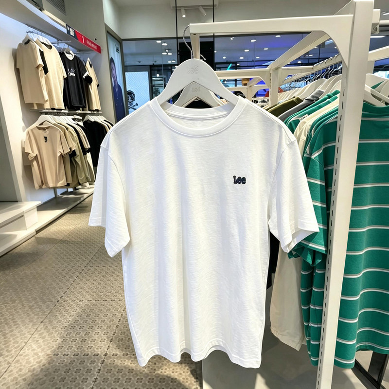 Lee Spring and Summer New Men and Women Couple Pure Cotton Small Logo Short-Sleeved Casual Base T-Shirt Lmt0016063Rx00F