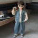 Boys' Three-Piece Vest Set, Thin Spring Outfit, 2026 New Spring and Autumn Fashion, Children's Korean-Style Trendy Denim Suit