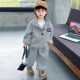 Boys' Houndstooth Suit Spring Outfit 2026 New Korean Style Cool Children's Clothing for Boys Spring and Autumn Two-Piece Trendy Set