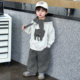 Boys' Spring Outfit Set 2026 New Stylish Baby Striped Pants Boys' Spring and Autumn Cool Sweatshirt Two-Piece Set