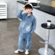 Boys' Denim Suit, Trendy and Stylish, 2026 New Spring Collection, Korean Style, Eye-Catching Children's Jacket, Spring and Autumn Clothing
