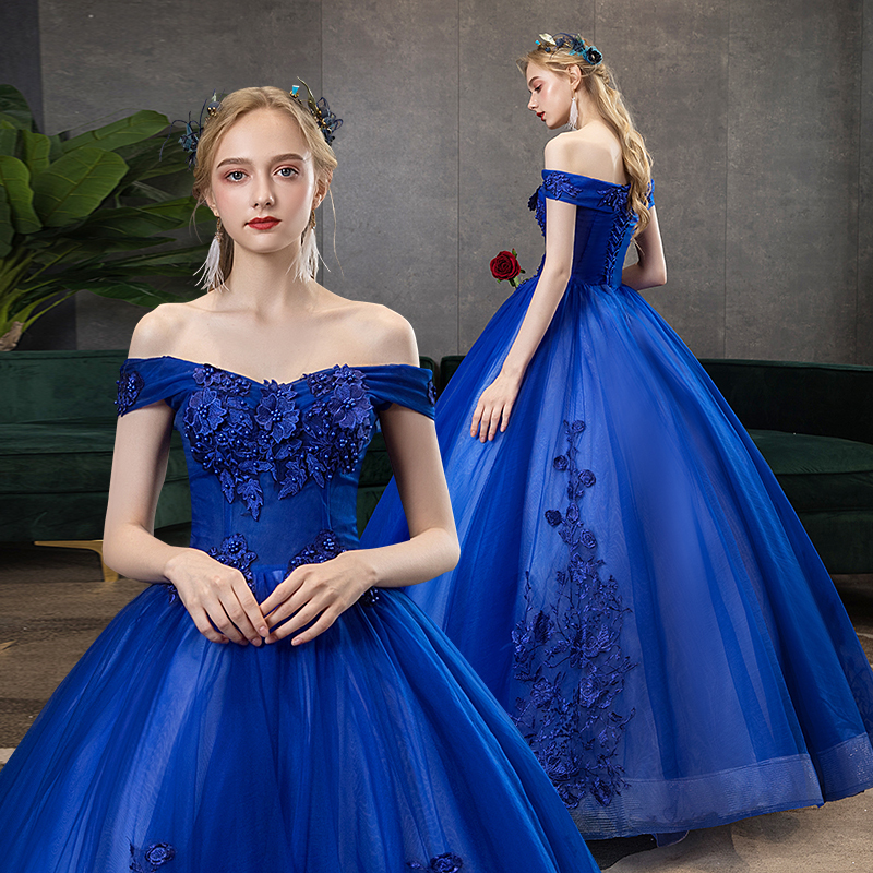 Colorful Yarn Wedding Dress, Student Art Exam Dress, Stage Solo Performance Tutu Skirt, Annual Meeting Host Evening Dress, Long Performance Dress for Women