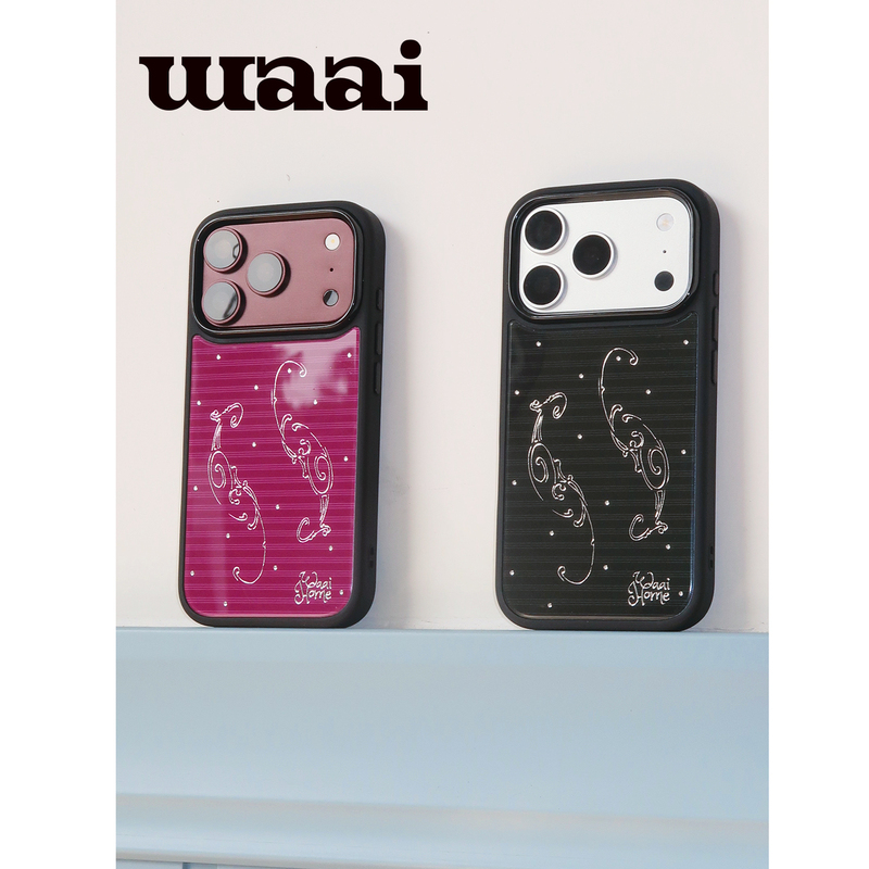 Waai's Labyrinth Poems Gold-Plated Silver Edge Original Phone Case Minimalist Dark Classical Healing Starry Sky String Music Fantasy Suitable for Apple 18Promax Couple 17Pm Camera Key Cover