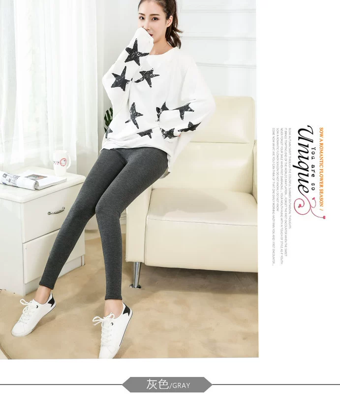 Modal cộng với quần legging nhung nữ mặc dày hơn mùa thu đông mới eo cao cỡ lớn chân ấm quần lọt khe