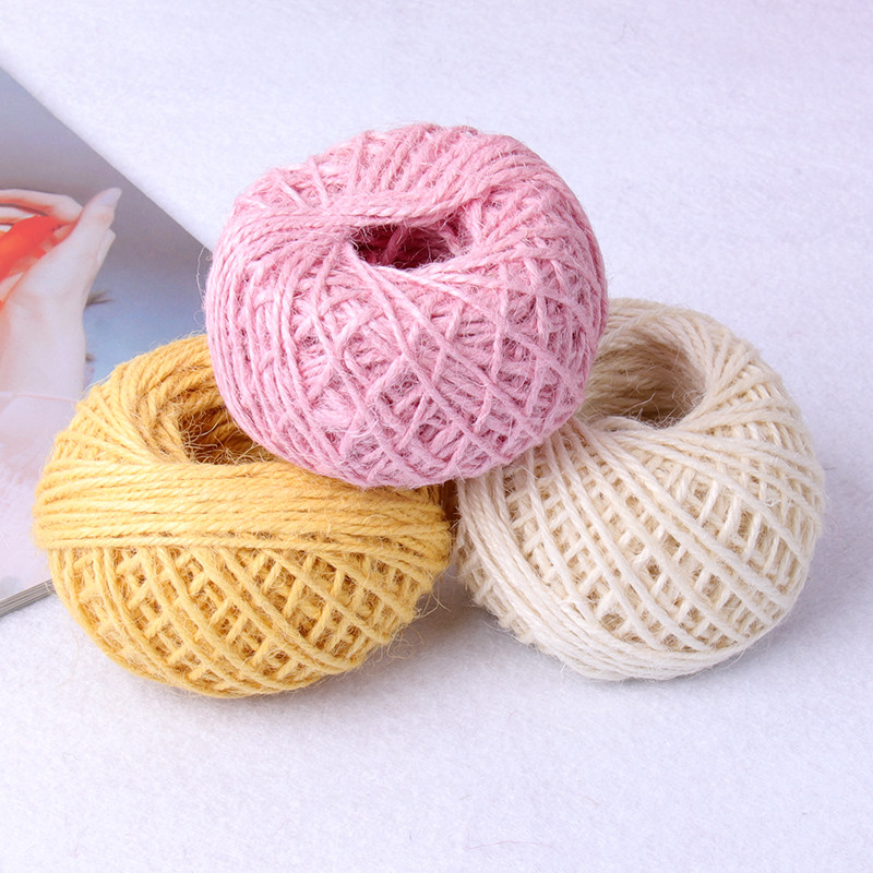 Original Color Handmade Hemp Rope Photo Wall Suspended Photo Clip Rope 2mm Color hemp rope 50 m baking packaging