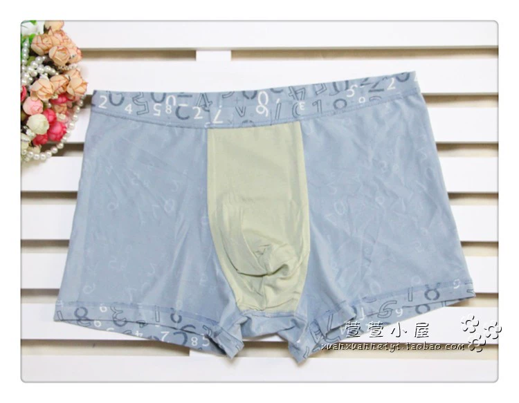 Fu Nilai Quần lót nam Boxer Quần short Quần lót giữa eo Quần bằng phẳng Stretch Cotton Lycra Cotton Aiwei Thở 1296 quần sịp đùi nam