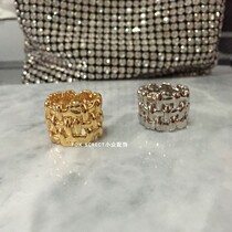 Italian Design Woven Styling Metal Titanium Steel Ring Female Hyperbolic big sexual and American index finger ring ring