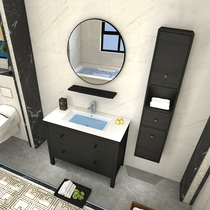 Nordic modern American minimalist toilet washroom bathroom cabinet combination floor-standing cabinet bathroom cabinet bathroom cabinet