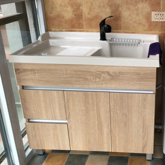 Solid wood laundry sink with washboard Wash basin combination balcony pool cabinet Laundry table laundry basin Laundry cabinet Bathroom cabinet