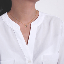 Anytime925 Silver Lady Color Golden Flower Necklace Fashion Pendant Girls Necklace Women Gift 8914