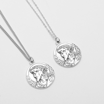 Anytime925 silver Avatar pendant embossed necklace male necklace female necklace couple necklace 1967