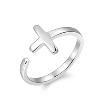 Anytime925 Silver Cross Ring Female Ring Male Ring Open Ring Cross Ring Wide Tail Ring 1957