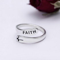 925 silver opening female ring three opening ladies ring gift Cross female ring ring 1984