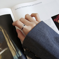 Anytime925 silver double ring glossy ring 925 silver ladies ring ring glossy girl ring 9123