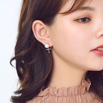 925 silver gold cross earrings peels Lady simple temperament Joker Birthday Gift earrings 9122