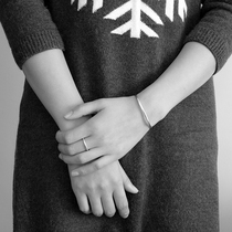 Anytime smooth torus silver bracelet plain silver silver 990 simple bracelet pull solid bracelet 9125