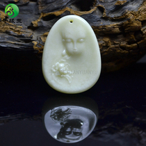 Lantian Jade Buddha Pendant Pendant Jade Pendant Natural Jade Jade Pendant Lotus Lotus Shaanxi Lantian Jade