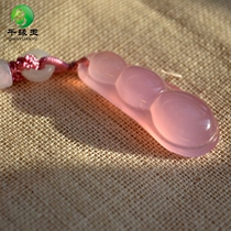 Shaanxi Special Produce Blue Fields Jade Ice Flowers Hibiscus Jade Green Jade Green Jade Pendant Pendant Sweater Chain Manau Jade Medullary Crystal