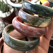 Live jade bracelet natural powder purple hibiscus jade water grass red Manau crystal marine water straw green and green white