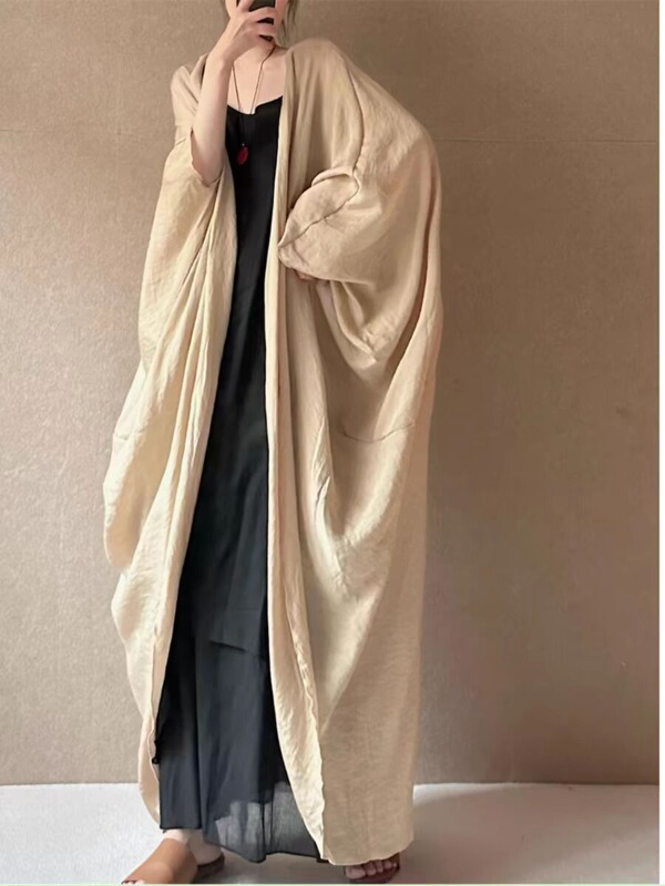 150kg m Women's Summer New Oversized Cape Flowy Loose Long Cardigan Sun Protection Fan Sleeve Large Coat Cloak