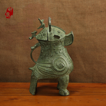 Zhong Ding Bronzer) Imitation Ancient Handicraft) The wine museum) Henan Museum) Women in good owl