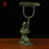 Bell Tripod Bronzer) Imitation Ancient Crafts) Business Gift) Home Swing) Sitting Man Painted Lamp Pendulum