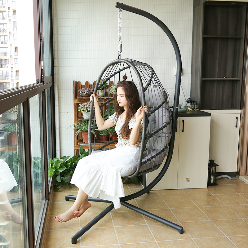 Hanging basket rattan chair hanging chair bedroom girl single home indoor balcony dormitory lazy leisure swing outdoor rocking chair