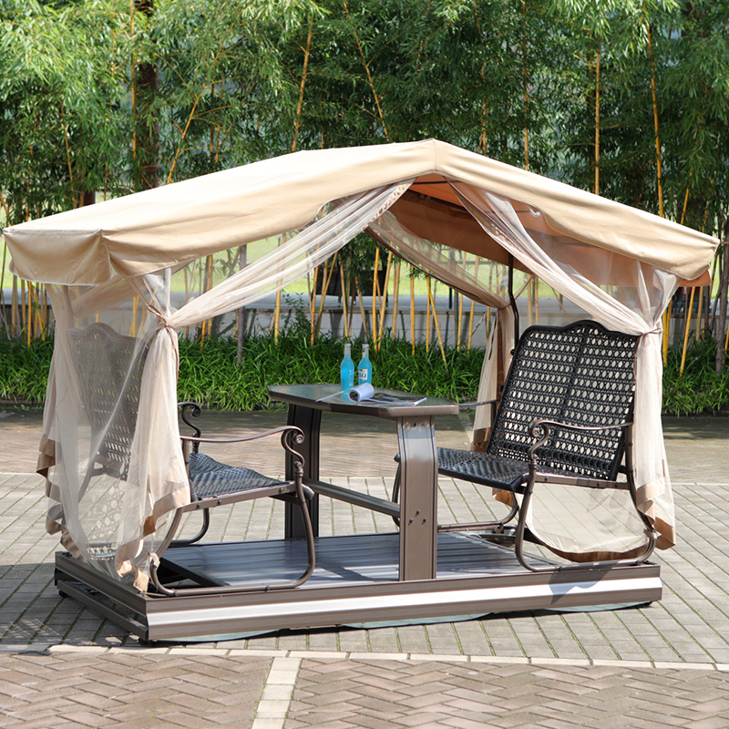 Outdoor swing courtyard hanging chair net celebrity four-person power rocking chair indoor balcony home outdoor garden swing
